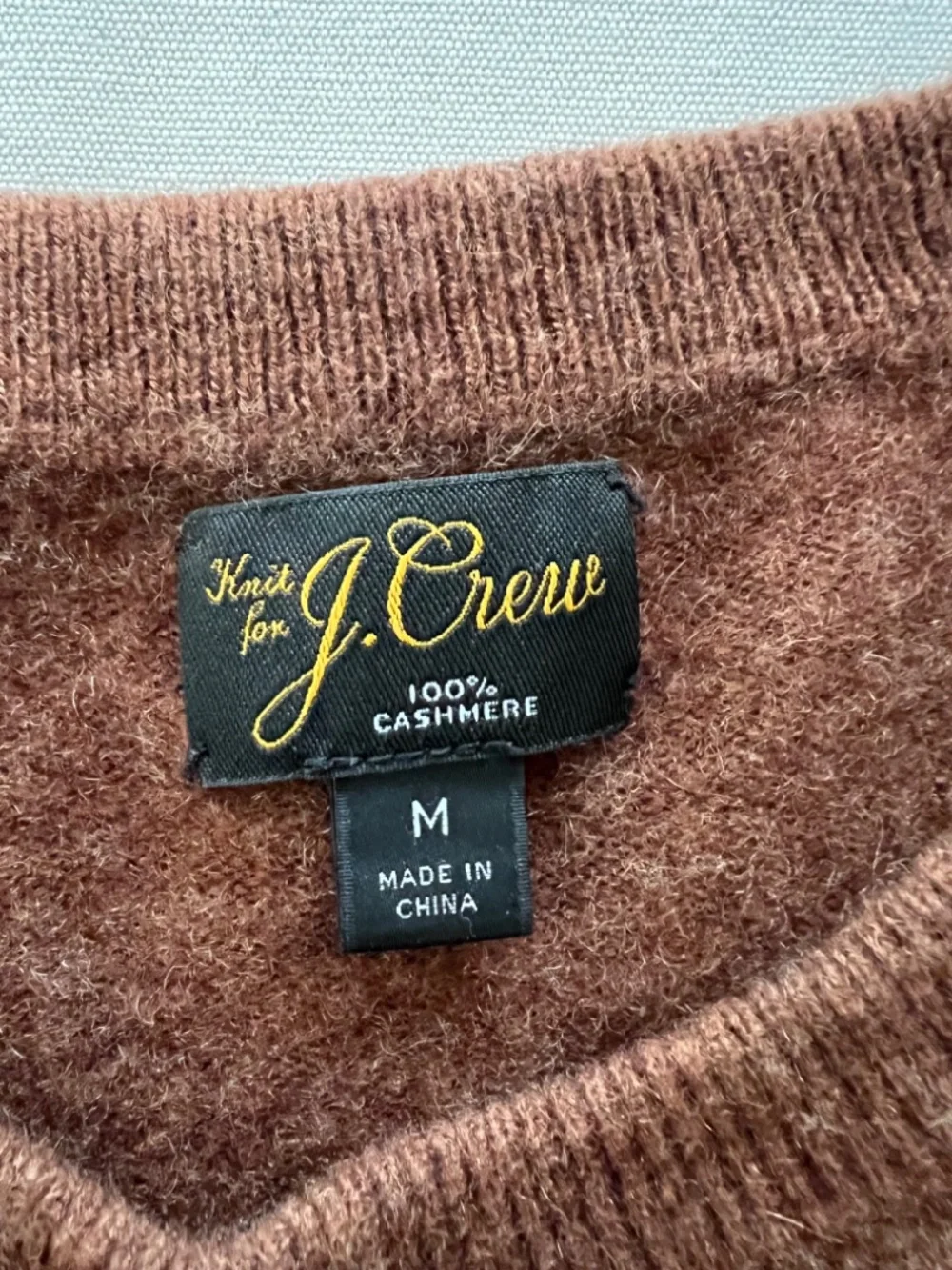 J. CREW 100% Cashmere Crew neck Sweater in Chestnut - M